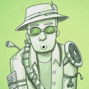 Man Painted Silver Who Makes Robot Noises image